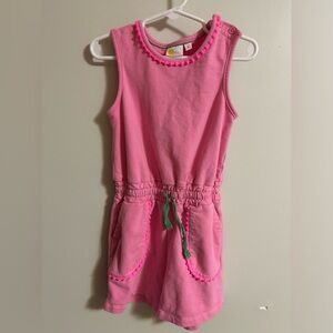 Mini Boden Girls Romper Playsuit Pink Pompoms 5-6y 116cm